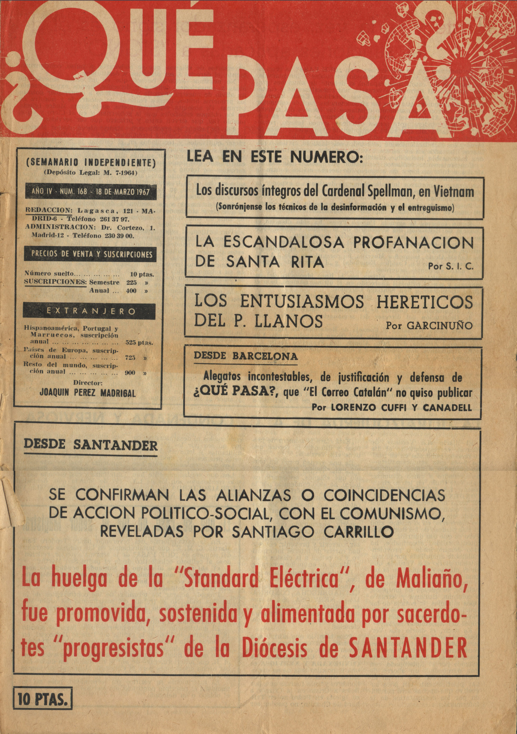 Curas rojos a Moscú. La iglesia y el mundo obrero en la diócesis de Santander en la década de 1960