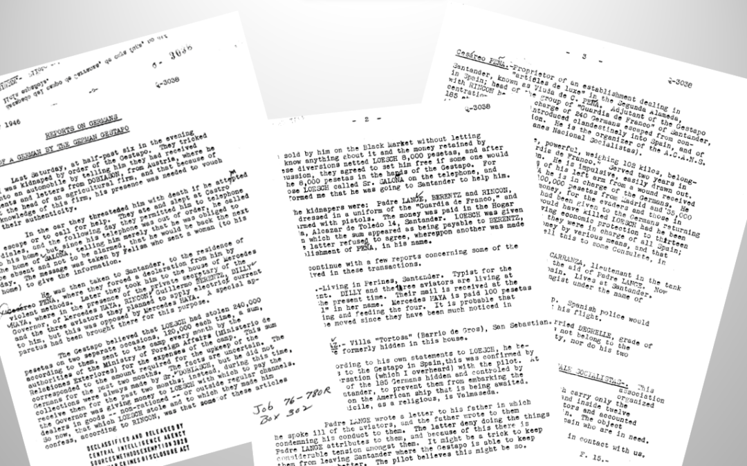 Informe desclasificado por la CIA. Secuestro de un alemán por la Gestapo. 1946