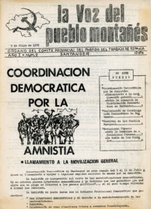 Portada de La Voz del Pueblo, Órgano del Comité Provincial del partido del Trabajo de España/ Desmemoriados