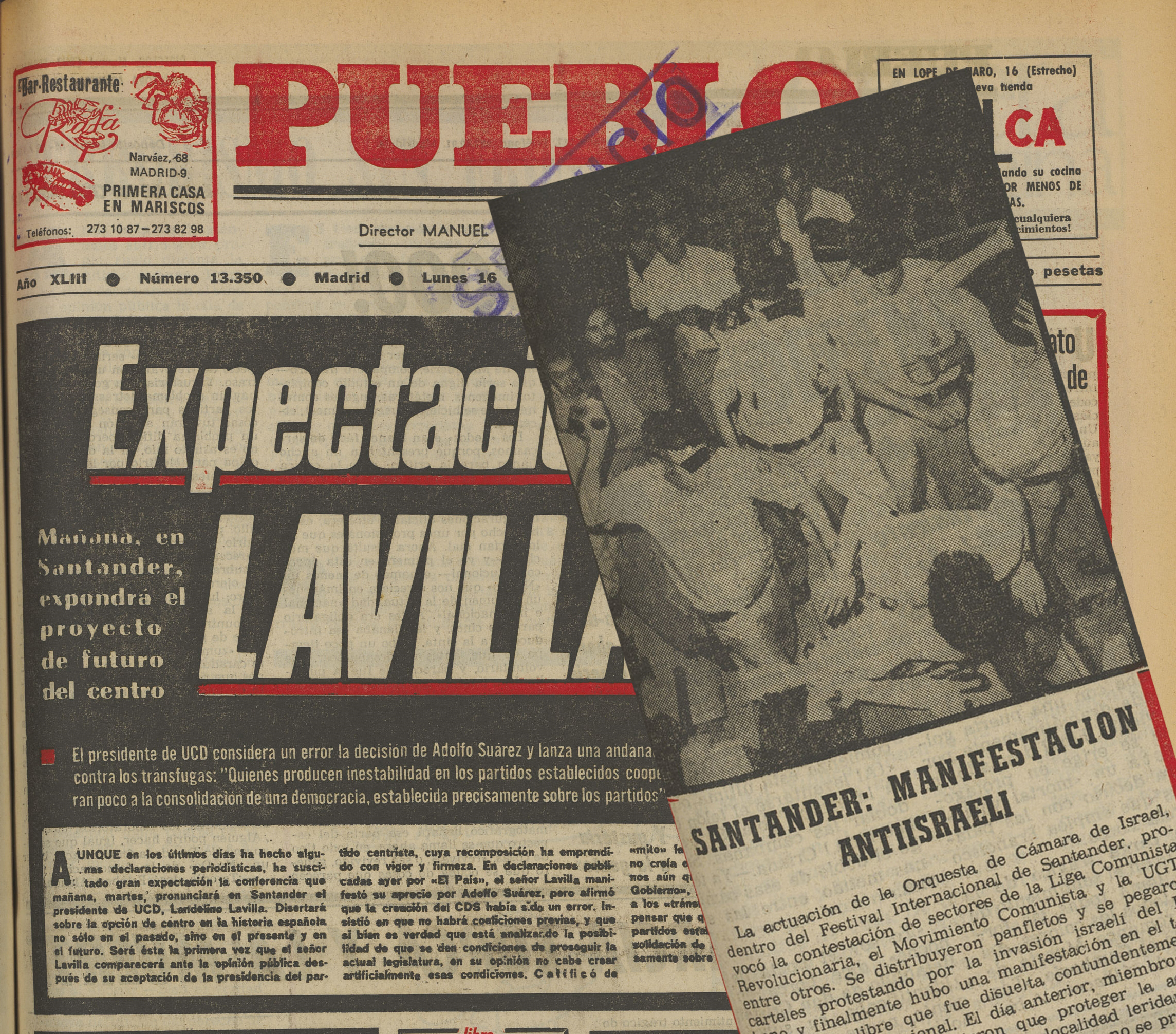 Portada del Diario Pueblo del 16 de agosto de 1982